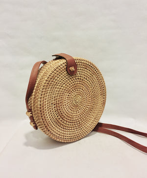 Padang Natural round Rattan Bag